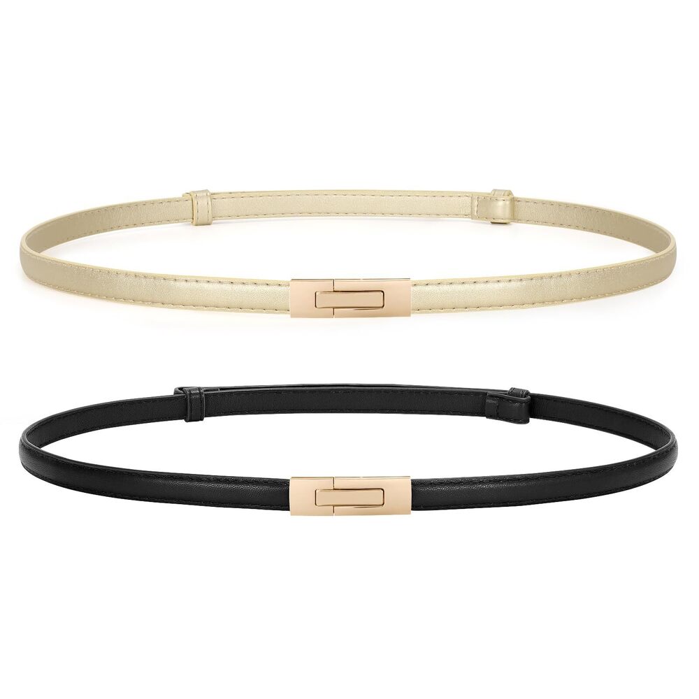 7582 Women Skinny Belts Leather Thin Waist Belts For Dress Ladies Belts